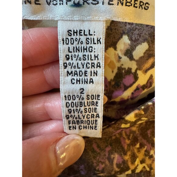 Diane Von Furstenberg Skirt Women 2 Brown Silk Snakeskin Sequins Tiered Mini - Picture 6 of 8